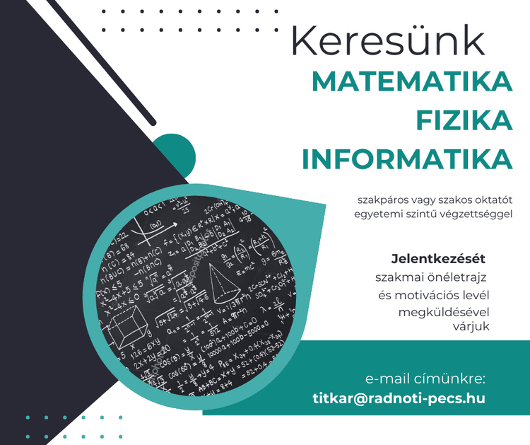 Matematika, fizika, informatika oktatót keresünk